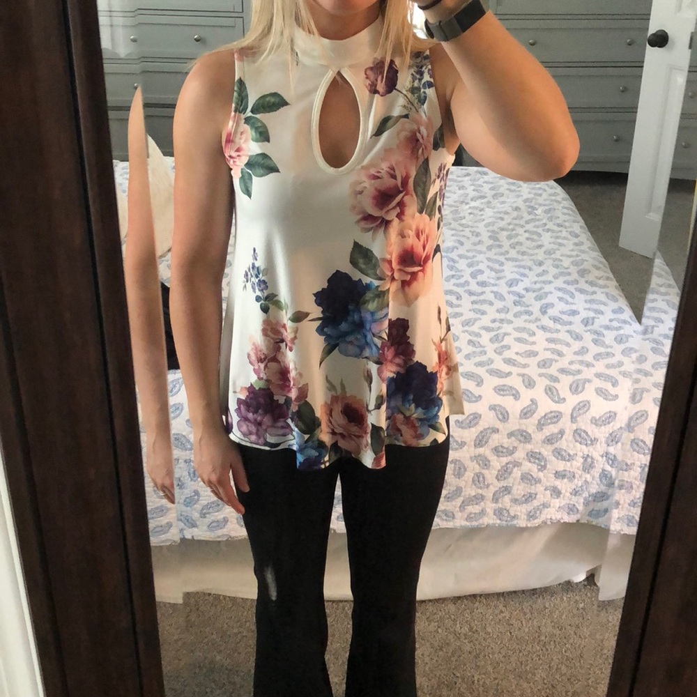 Floral, mock neck tank top from Marshall’s